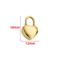 Gepolijste gouden hart hangslot bedel van roestvrij staal voor DIY sieraden, maat 12x18mm - 12x18mm / 18K Goud