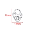 Μενταγιόν καρδιά λουκέτο 19x14mm από ανοξείδωτο ατσάλι για DIY κοσμήματα - Γυαλισμένο Κούφιο Μενταγιόν Λουκέτο Καρδιά / 14x19mm / Χρώμα Ατσαλιού