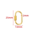 Gold stainless steel oval screw lock carabiner for DIY jewelry making 25x13mm - Oval Screw Lock / 13x25mm / Gold