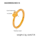 Golden heart-shaped titanium steel ring with a sparkling Czech diamond inlay - US 6 / Gold Heart Style (A820)