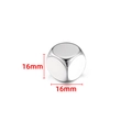 Polished 16mm stainless steel cube bead with a smooth mirror finish for DIY jewelry - 16mm / Steel Color (16mm Square Dice Bead)