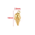 Pendentif cornet de glace doré avec texture quadrillée dimensions 18mm x 7,8mm - 7.8x18mm / Or 18 carats