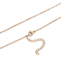 Detailansicht der roségoldenen Edelstahl-O-Kette mit Karabinerverschluss und Verlängerung - 45+5cm / Roségold