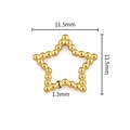 Macro detail of 11.5mm golden star-shaped beaded ring connector for DIY jewelry - 18K Gold Star Ring (1.3x11.5mm)