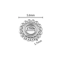 5,8mm 18K vergoldete strukturierte Zwischenperle mit 1,7mm Loch für DIY Schmuck - Gepunktete Abstandsperle / 10 Stück/Packung (1.7x5.8mm) / Silber