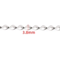Polished 3.8mm stainless steel pig nose chain necklace with silver oval link design - Pig Nose Chain (3.8mm) / Steel