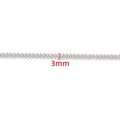 Double row 3mm stainless steel bead chain for DIY necklaces and bracelet making - 3mm / Steel