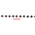 DIY jewelry chain featuring 3.6mm black faceted beads linked with gold metal loops - 3.6mm / 18K Gold