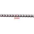 Catena tennis fai-da-te 2mm in acciaio nero con zirconi tondi brillanti per gioielli - Catena di zirconi / 2mm / Nero