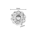 S925 Silber-Finish 6mm gedrehte Seil-Abstandshalter Perle für DIY Schmuckherstellung - Wirbel Abstandsperle / 10 Stück/Packung (1.8x6mm) / Silber