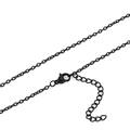 Minimalistische schwarze Edelstahl O-Kette mit Karabinerverschluss und Verlängerung - 45+5cm / Schwarz