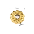 6mm vergoldete Edelstahl-Abstandsperle mit Torsion für DIY-Schmuckherstellung - Wirbel Abstandsperle / 10 Stück/Packung (1.8x6mm) / Gold