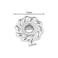 Zilveren vacuüm spiraal kraal 7mm roestvrij staal tussenkraal voor DIY sieraden - Getextureerde Wervel Kraal / 10 Stuks/Pak (1.5x7mm) / Zilver