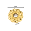 7mm vergulde roestvrijstalen tussenkraal met spiraalstructuur voor DIY sieraden maken - Getextureerde Wervel Kraal / 10 Stuks/Pak (1.5x7mm) / Goud
