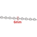 Macro shot of 6mm faceted cone-shaped stainless steel bead chain for DIY jewelry making - Conical Bead Chain / 6mm / Steel