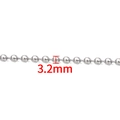 Macro shot of 3.2mm silver stainless steel ball chain with smooth polished surface - 3.2(B652) / Steel