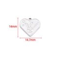 LUCKY heart rabbit charm pendant in white enamel for DIY necklace bracelet accessory - Steel Color Lucky Rabbit Heart Pendant 14x14.7mm