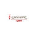 Silver 15mm x 2mm faceted stainless steel bar connector with dual loops for DIY jewelry - Double Hole Patterned Rod / Steel