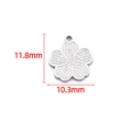 Silver cherry blossom pendant for DIY jewelry making with dimensions 11.8mm by 10.3mm - Steel Color Flower Pendant 10.3x11.8mm