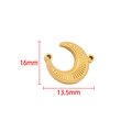 Golden crescent moon stainless steel pendant charm with textured finish for jewelry making - 18K Gold Color Moon Pendant 13.5x16mm