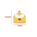 Christmas envelope pendant in gold finish with heart and star details 16.6x15mm - 18K Gold Color Envelope Pendant 15x16.6mm