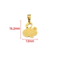 Gold swan shaped stainless steel pendant for jewelry making, 16.2mm by 13mm size - 18K Gold Plated Swan Pendant 13x16.2mm