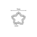 DIY silver star charm with 7mm diameter and 1mm bead wire made of stainless steel - Silver Star Ring (1.2x7mm)