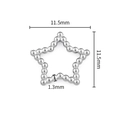 Silver stainless steel beaded star pendant for DIY jewelry, measuring 11.5mm x 11.5mm size - Silver Star Ring (1.3x11.5mm)
