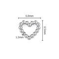 Silver stainless steel beaded heart charm 6.8x6.5mm for DIY jewelry making - Silver Heart Ring (6.5x6.8mm)