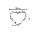 Silver beaded heart-shaped stainless steel connector charm for DIY jewelry, 11.8mm width - Silver Heart Ring (11x11.8mm)
