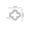 Silver beaded quatrefoil connector charm for DIY jewelry making in 7.5mm size - Silver Clover Ring (1.1x7.5mm)