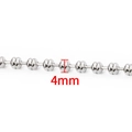 Polished silver 4mm abacus bead chain in stainless steel for DIY jewelry making - Abacus Bead Chain Series / 4mm / Steel