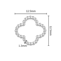 Silver clover beaded ring connector 12.5mm for DIY jewelry making stainless steel - Silver Clover Ring (1.3x12.5mm)