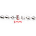 Detail of 6mm silver stainless steel abacus bead chain with mirror polished finish - Abacus Bead Chain Series / 6mm / Steel