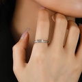 Adjustable silver heart ring with LOVE engraving and minimalist hollow metal design - Silver 55# Adjustable LOVE Ring