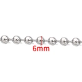 Silver stainless steel 6mm bead chain link accessory for DIY jewelry necklaces - 6(B652) / Steel