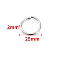 Polished 25mm stainless steel jump ring with 2mm thickness for DIY jewelry crafts - Steel Color Cutting Ring (2x25mm)