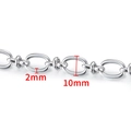 Silver stainless steel oval clip chain 2mm thickness and 10mm link height DIY jewelry - Oval Clip Chain / 10mm / Steel