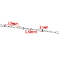 Polished stainless steel tube and flat link chain with dimensions 13mm and 2mm - Barrel Tube Chain (1.5mm) / Steel