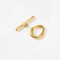 Polished gold stainless steel irregular OT toggle clasp for DIY jewelry making - 18K Gold