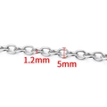 Polished silver stainless steel cable chain 1.2x5mm for DIY jewelry making - O-Chain (1.2x5mm) / Steel
