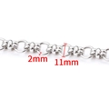 Silver stainless steel chain for DIY jewelry with 11mm circles and 2mm thick links - Handmade Circle Link Chain / 11mm / Steel