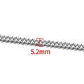 Silver stainless steel 5.2mm wide Franco chain necklace with compact square links - Double Grinding Chain (5.2mm) / Steel