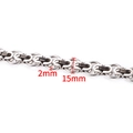 Silver and black stainless steel Byzantine chain with 15mm width and 2mm wire thickness - Circular Byzantine Chain / 10mm / Two-tone Black