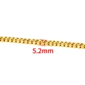 5.2mm wide golden cuban link chain made of polished stainless steel for DIY jewelry - Double Grinding Chain (5.2mm) / Vacuum 18K Gold