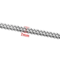 Catena a maglie piatte da 7mm in acciaio inossidabile lucido argento per gioielli DIY - Catena a Doppia Molatura (Larga)