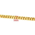 Golden 7mm stainless steel cuban curb chain for DIY jewelry making and necklace crafts - Double Grinding Chain (7mm) / Vacuum 18K Gold
