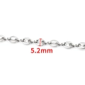 Silver 5.2mm stainless steel coffee bean link chain for DIY jewelry making - Coffee Bean Chain (5.2mm) / Steel