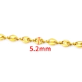 Golden 5.2mm stainless steel coffee bean pig nose chain for DIY jewelry making - Coffee Bean Chain (5.2mm) / Vacuum 18K Gold