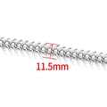 Cadena de espina de pescado plateada 11,5 mm de acero inoxidable para collares DIY - Cadena Espina de Pescado Color Acero / 11.5mm de Ancho